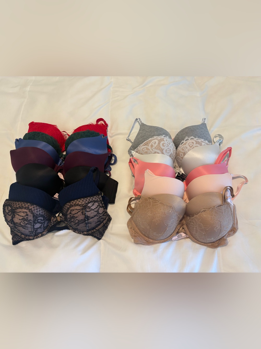 Victoria's Secret Multi-Color Lace & Smooth T-Shirt Bra Set